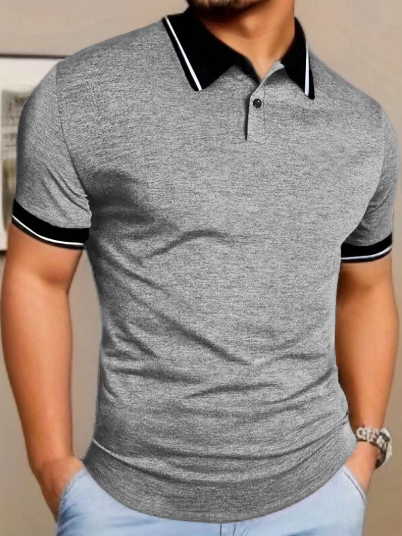 Men's Casual Button Short Sleeve Business Lapel Shirt