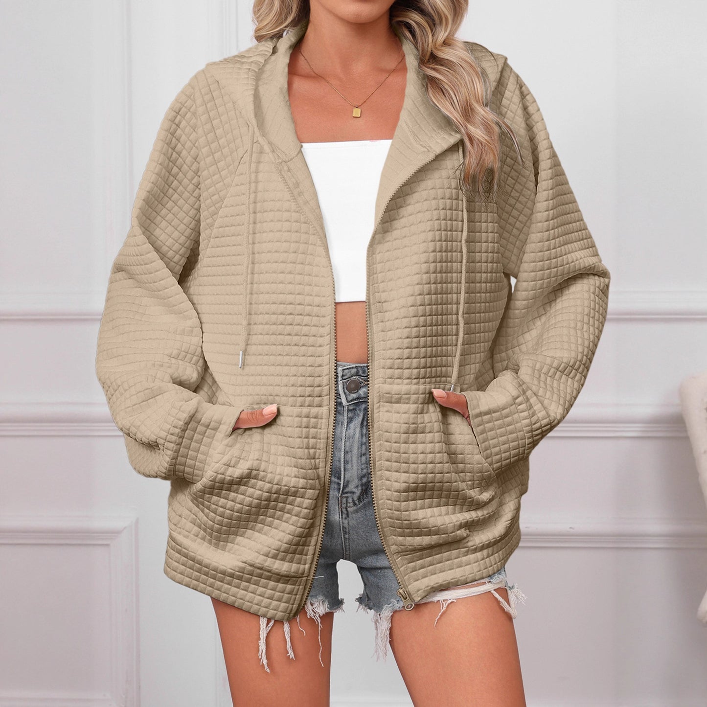 Women's Fashion Casual Zipper Jacket Coat