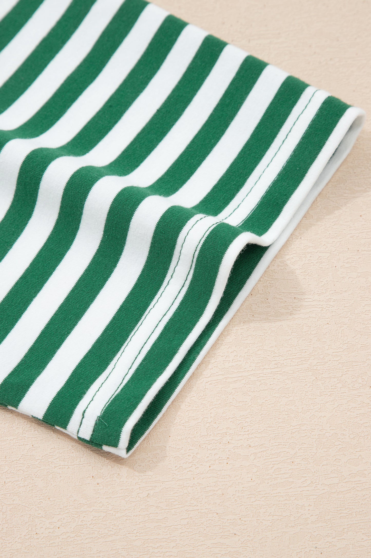 Rose Stripe Drop Shoulder Boxy Casual Terry Short Set