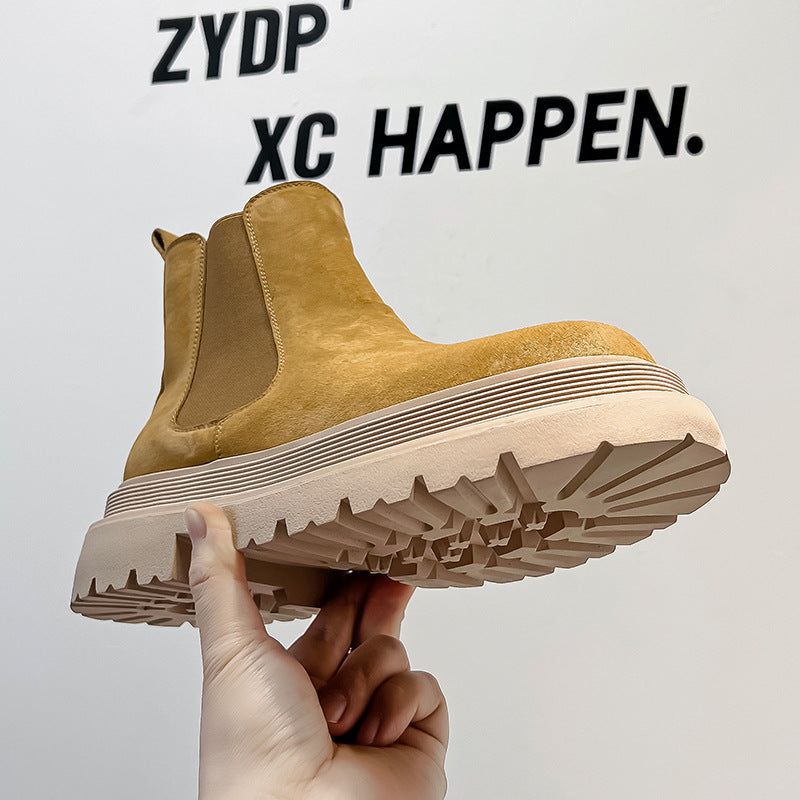 Chelsea Men's Low-top Smoke Pipe Platform Martin Boots