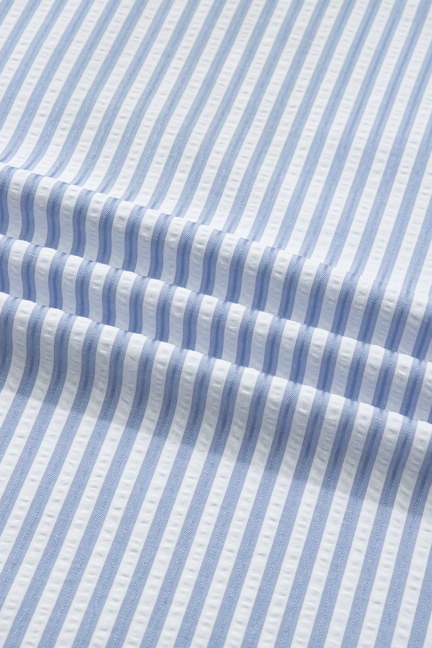 Sky Blue Stripe Plus Size Leopard Patchwork Collar Short Bubble Sleeve Blouse