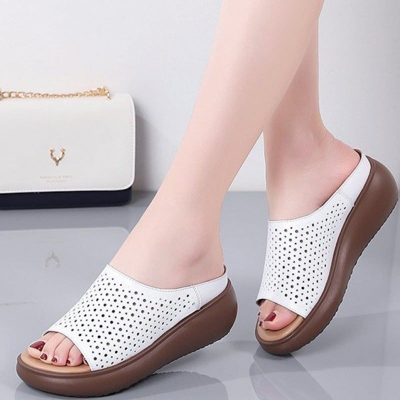 Peep Toe Open Toe Rocking Bottom Platform Heel Women's Shoes