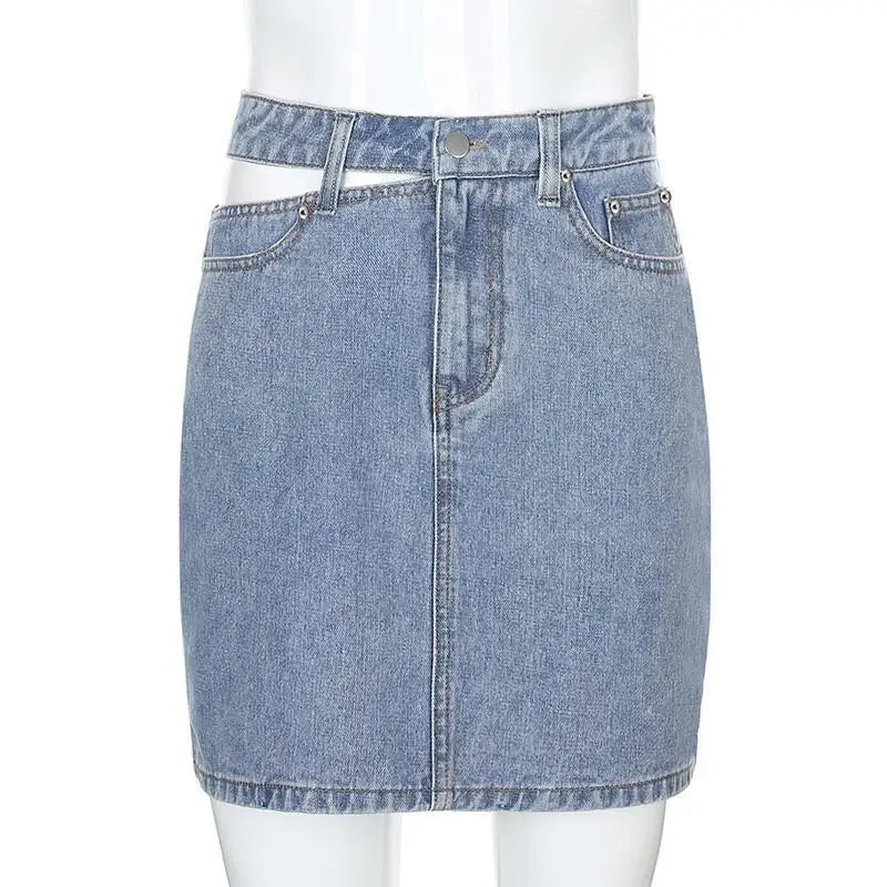 https://ae01.alicdn.com/kf/Seea856d1c52740d5926f88c641bf777dP/Kozoca-Chic-Single-Side-Hollowed-Out-Denim-Skirt-High-Waist-Slim-Fit-Casual-Buttocks-Wrapped-Blue.jpg
