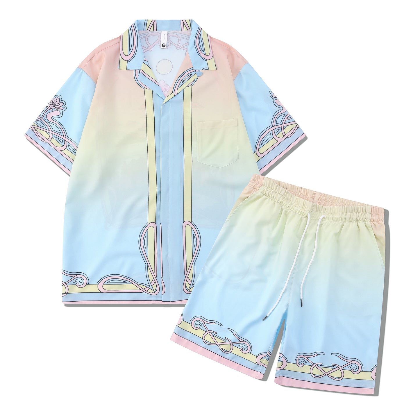 Beach Men And Women Short Sleeve Shirt Outfit