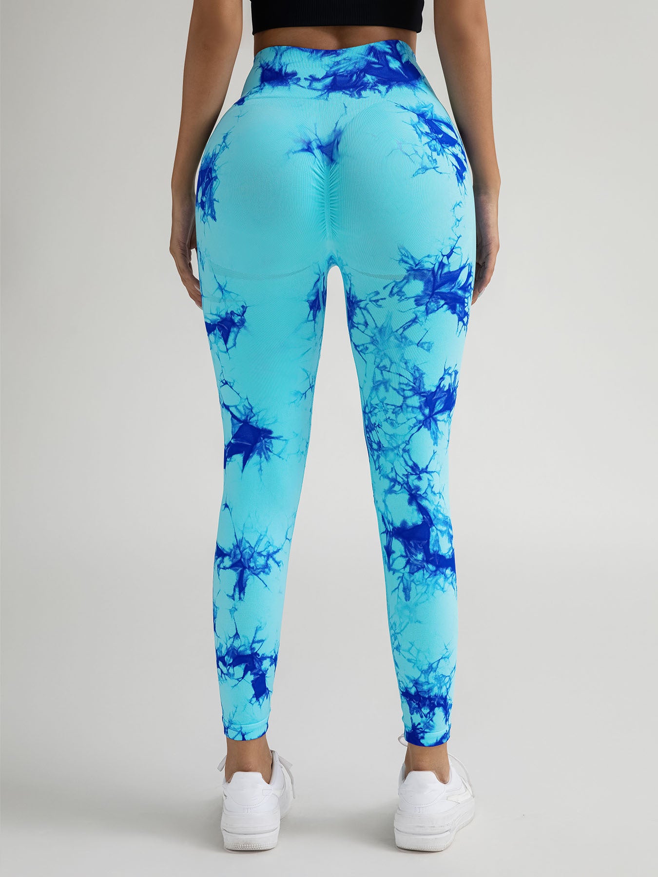 3 Pack New Style Hollow-Out Tie-Dye High-Waisted Tummy-Control Yoga Pants