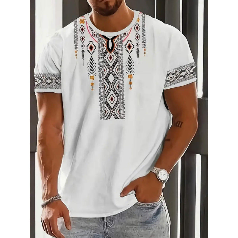 Men's Short-sleeved T-shirt Business Casual Series Digital 3D Printing