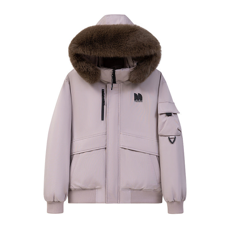 Big Fur Collar Thickened Parka Cotton-padded Coat