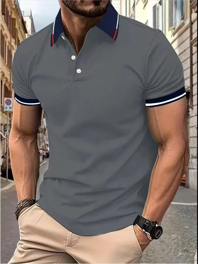 Plain Printing Series Men's Casual Short Sleeve
