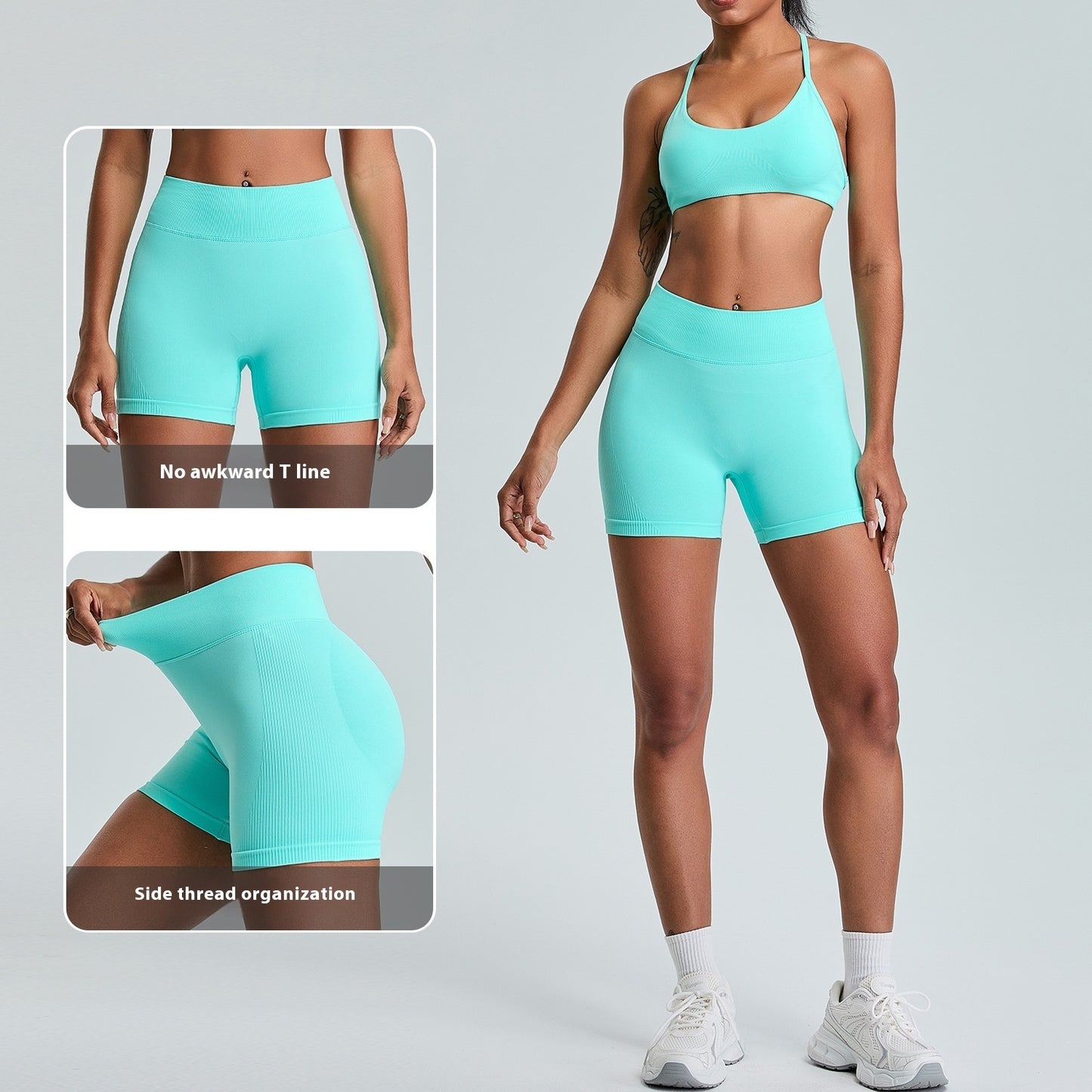 Quick-drying Seamless Yoga Shorts High Waist Hip Lift Three-point Sports Shorts