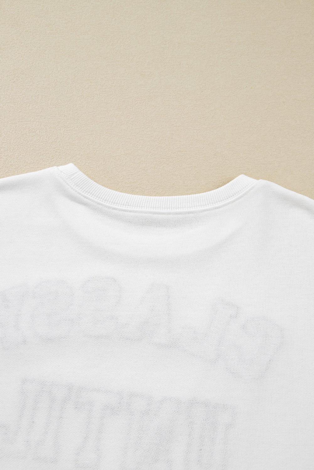 White CLASSY UNTIL KICKOFF Plush Letter Patched Loose Sweatshirt