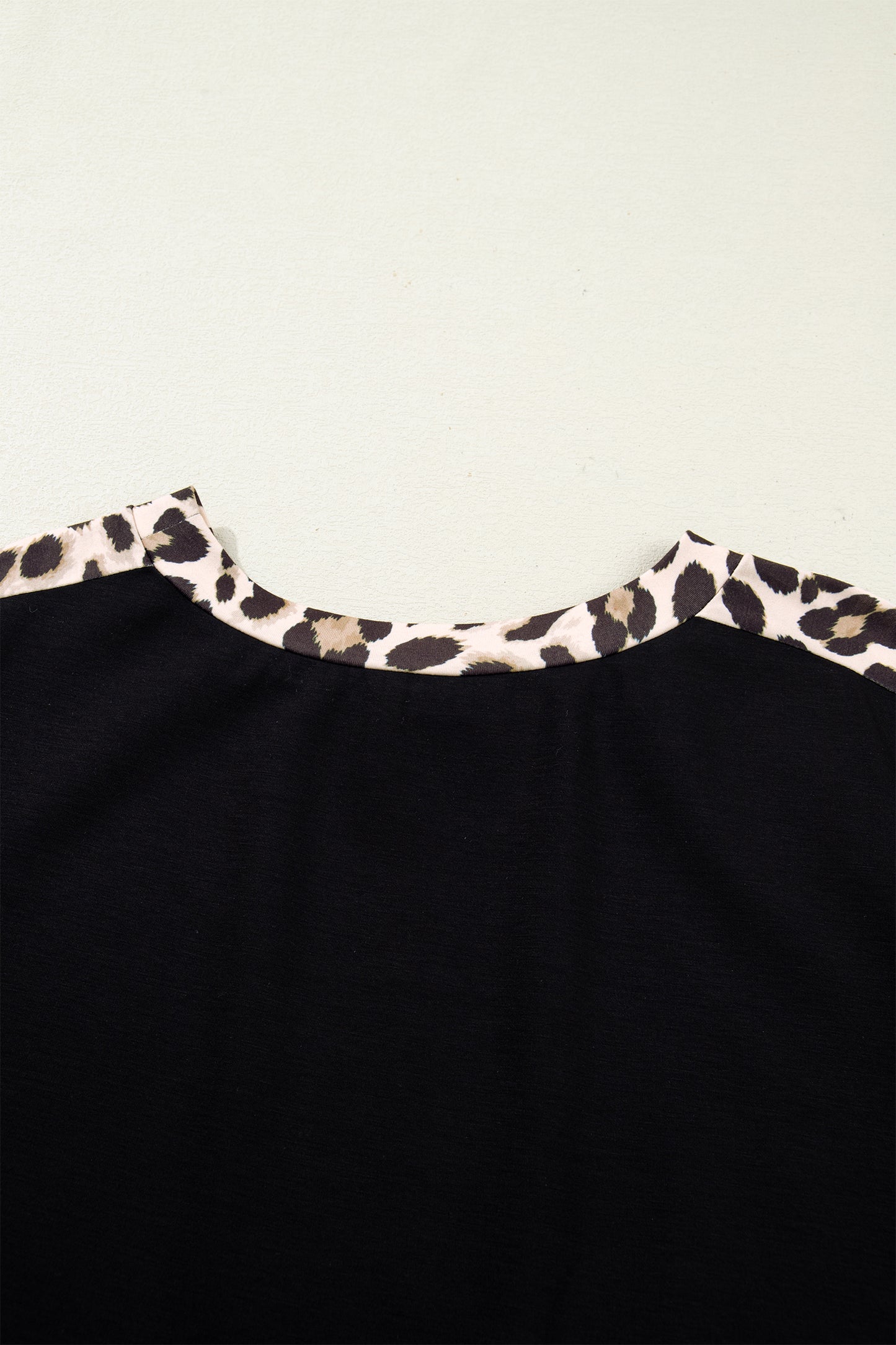 Black Plus Size Leopard Print Patchwork Shift T Shirt Dress with Pockets