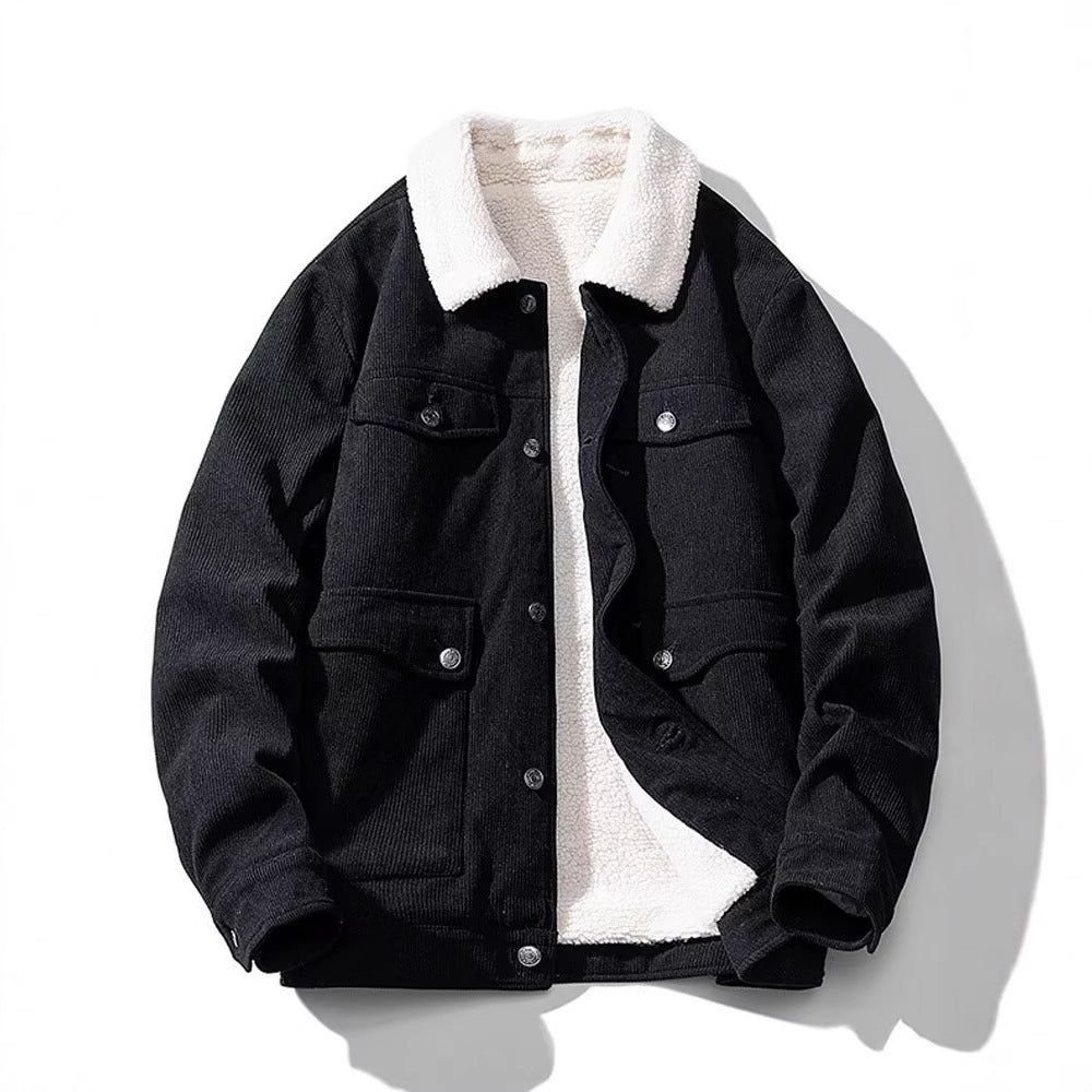 Fleece-lined Thick Fashion Sheep Corduroy Coat