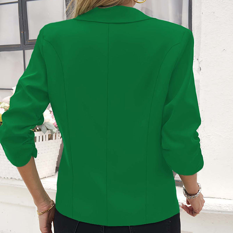 Plus Size Women's Single Button Front Lapel Blouse Elegant Solid Color Long Sleeve Office Shirt Professional Work Wear Tops