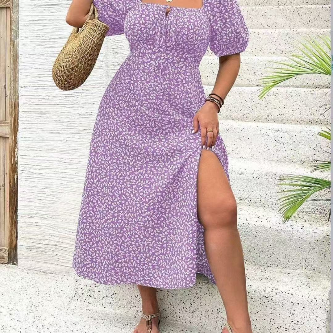 Women's Clothing Plus Size Floral Dress Summer