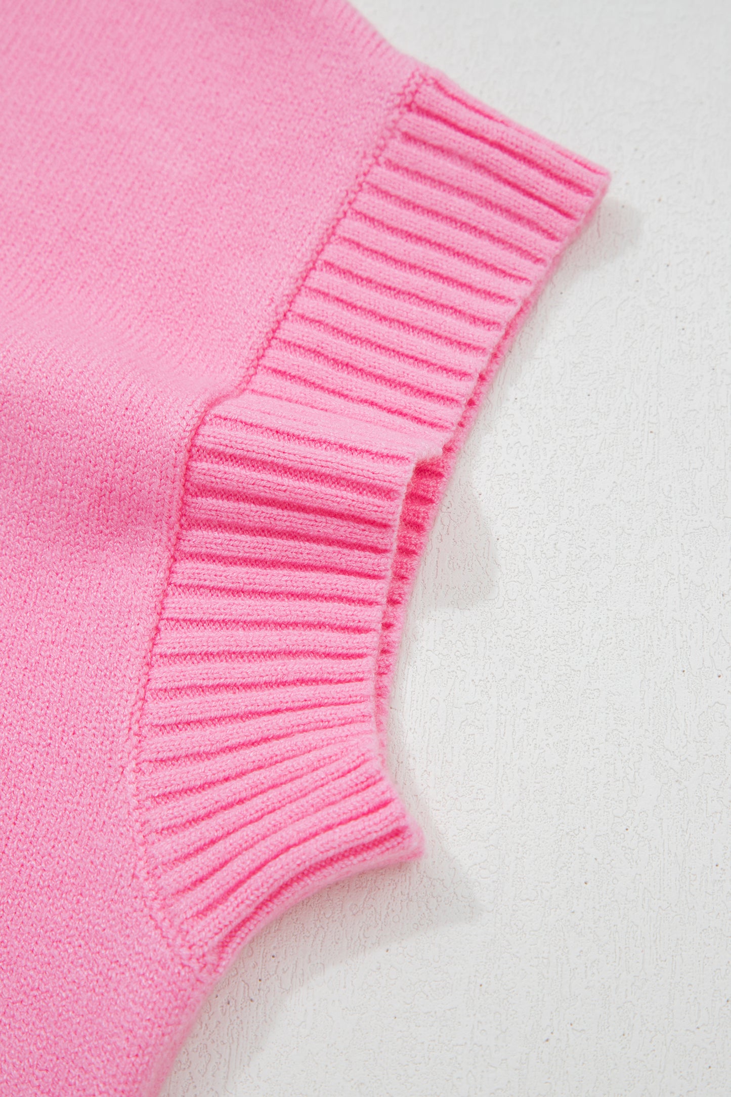 Pink Valentine Heart Graphic Cropped Short Sleeve Sweater