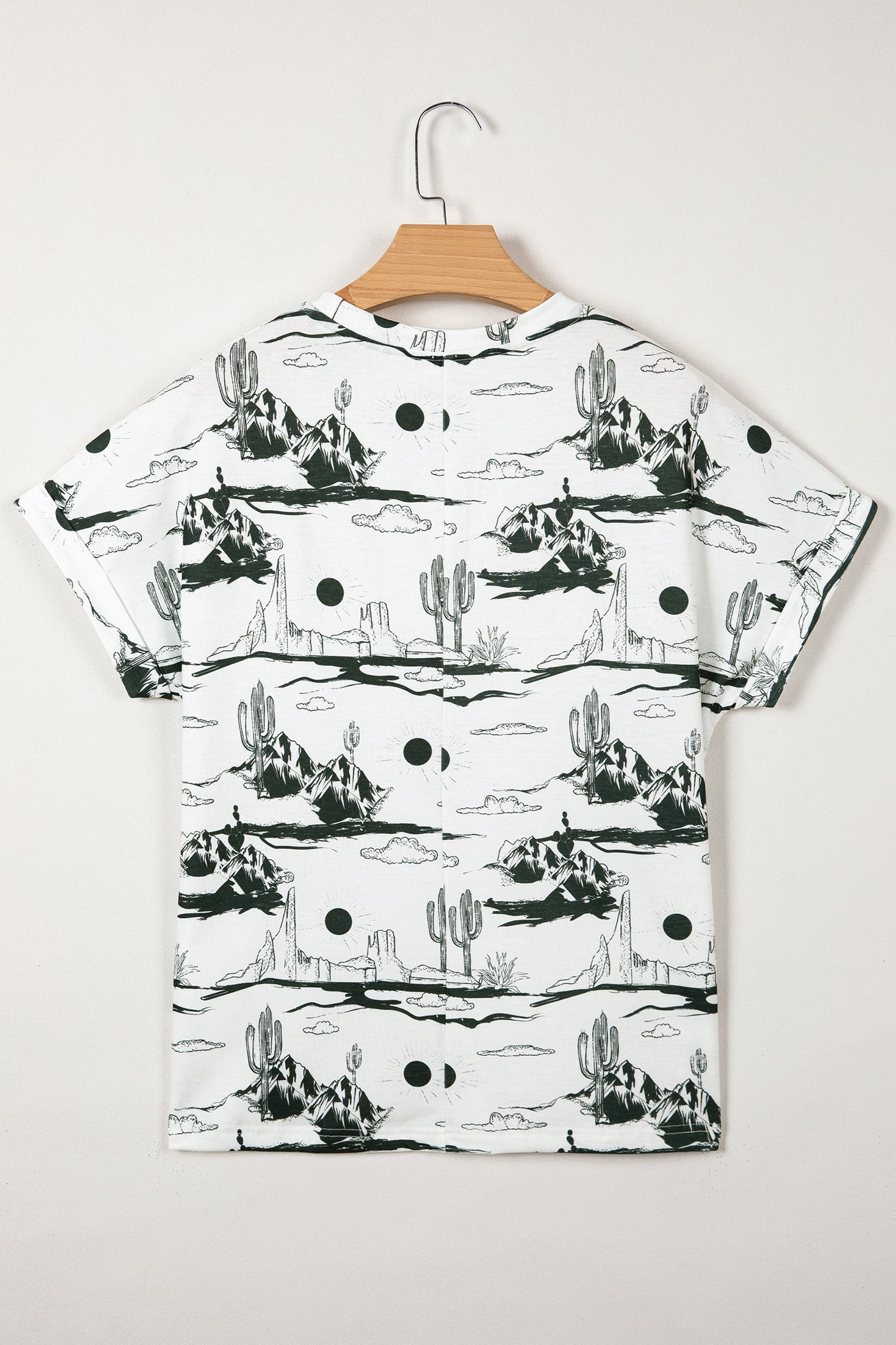 Chestnut Desert Sand Print Short Sleeve Knit Top